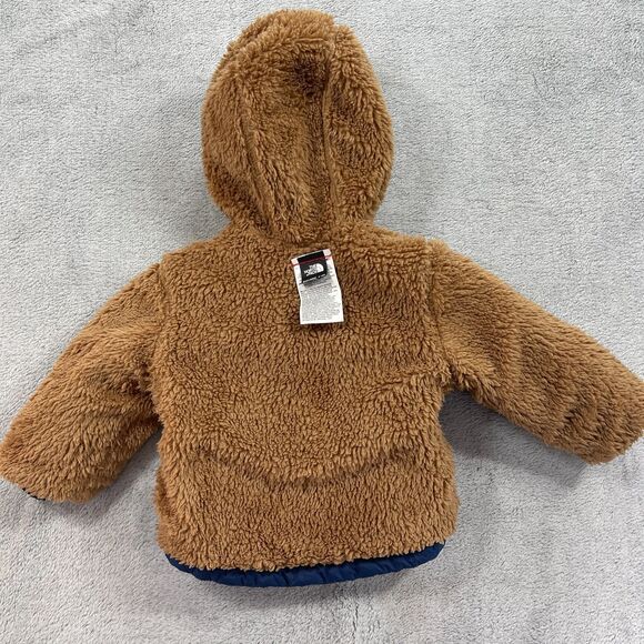 The North Face Reversible Mount Chimbo Jacket Baby 6-12 M Blue Sherpa Full Zip - Picture 4 of 16